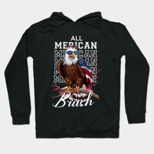 All Merican Brush Eagle USA 4th of  July Hoodie